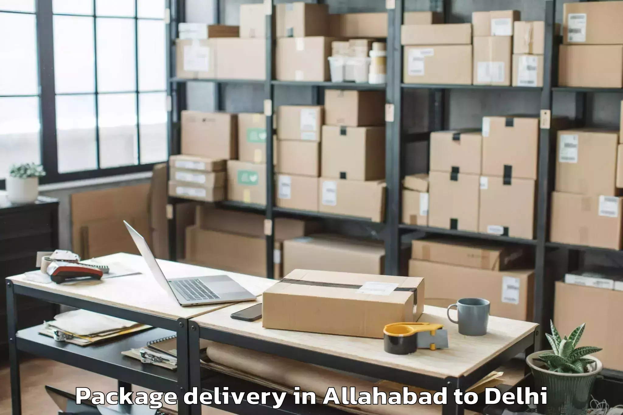 Easy Allahabad to Naraina Package Delivery Booking